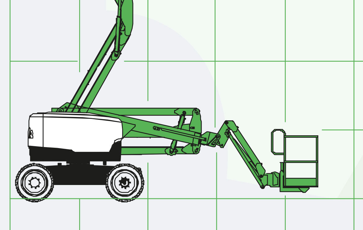 Gelenk-Teleskopbühne Genie Z-45 XC – 15,86 m Arbeitshöhe, Diesel, Allrad